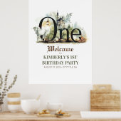 Zauberhafte Märchen 1. Geburtstag Begrüßungszeiche Poster (Küche)