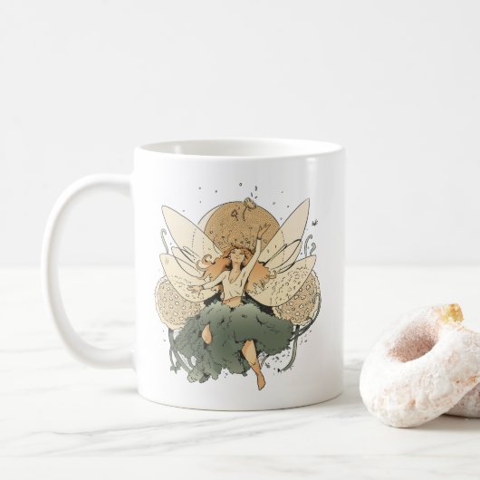 Zauberhafte Märchen - Whimsical Fantasy Art Kaffeetasse (Mit Donut)
