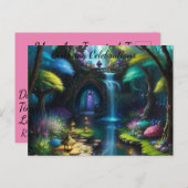 Zauberhafte Märchengarten Geburtstag Einladungspostkarte (Vorne/Hinten)