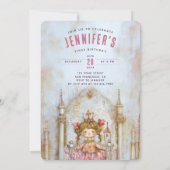 Zauberhafte Märchenprinzessin zum ersten Geburtsta Einladung (Rückseite)