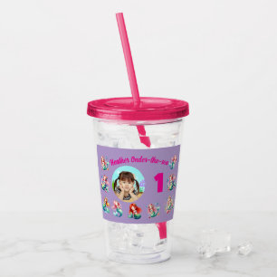 Zauberhafte Meerjungfrau Unterwasser 1. Geburtstag Acryltrinkbecher