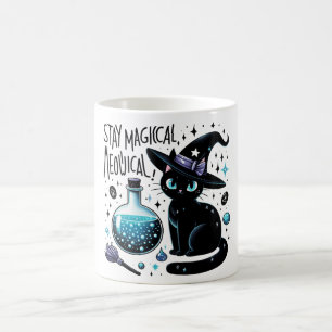 Zauberhafte Meowgische Hexe Niedliche Katze bleibe Kaffeetasse