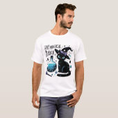 Zauberhafte Meowgische Hexe Niedliche Katze bleibe T-Shirt (Vorne ganz)
