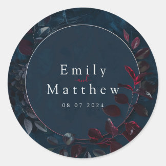 Zauberhafte Midnight Garden Wedding Runder Aufkleber