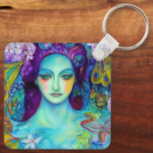 Zauberhafte Milchkönigin mit Schmetterlingen Schlüsselanhänger (Rückseite)