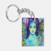 Zauberhafte Milchkönigin mit Schmetterlingen Schlüsselanhänger (Vorderseite links)