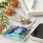 Zauberhafte Milchkönigin mit Schmetterlingen Schlüsselanhänger (Vorderseite rechts)