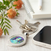 Zauberhafte Milchkönigin mit Schmetterlingen Schlüsselanhänger (Seite)