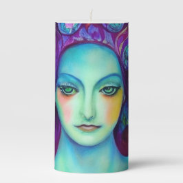 Zauberhafte Milchkönigin mit Schmetterlingen Stumpenkerze