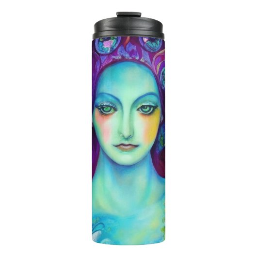 Zauberhafte Milchkönigin mit Schmetterlingen Thermosbecher (Vorderseite)