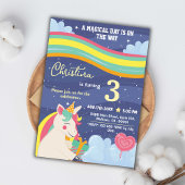 Zauberhafte, moderne Einhorn-Regenbogenstars 3. Ge Einladung