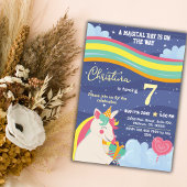 Zauberhafte, moderne Einhorn-Regenbogenstars 7. Ge Einladung