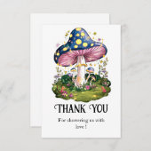 Zauberhafte Mushroom-Babydusche Dankeskarte (Vorne/Hinten)