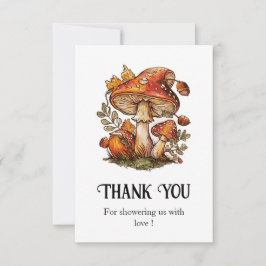 Zauberhafte Mushroom-Babydusche Dankeskarte
