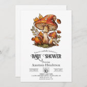 Zauberhafte Mushroom-Babydusche Einladung (Vorne/Hinten)