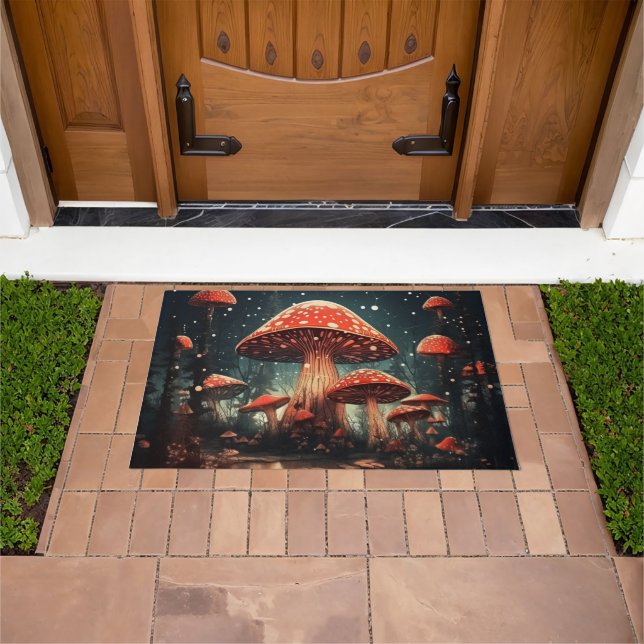 Zauberhafte Mushroom-Hintergründe Fußmatte (Außenbereich)
