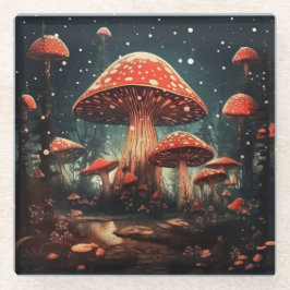 Zauberhafte Mushroom-Hintergründe Glasuntersetzer