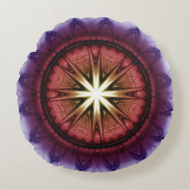 Zauberhafte mystische Fraktal Rundes Kissen (Vorderseite)