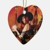 Zauberhafte Nacht Hexenkraut Keramikornament (Links)