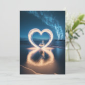 Zauberhafte Nacht: Hochzeitsfeier mit Sternenhimme Einladung (Stehend Vorderseite)