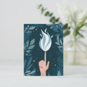 Zauberhafte nächtblaue Marineschmelze. Feuerbrand Postkarte (Stehend Vorderseite)