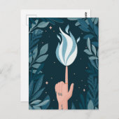 Zauberhafte nächtblaue Marineschmelze. Feuerbrand Postkarte (Vorne/Hinten)