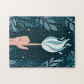 Zauberhafte nächtblaue Marineschmelze. Feuerbrand Puzzle (Horizontal)