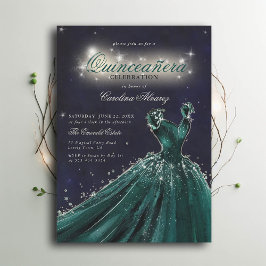Zauberhafte Nachtmärchenprinzessin Quinceanera Einladung