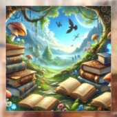 Zauberhafte Natur und Alte Bücher Fensterheber Fensteraufkleber (Blatt 2)