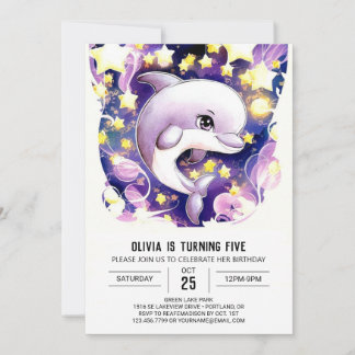 Zauberhafte Nautic Kids' Delphin zum Geburtstag Einladung