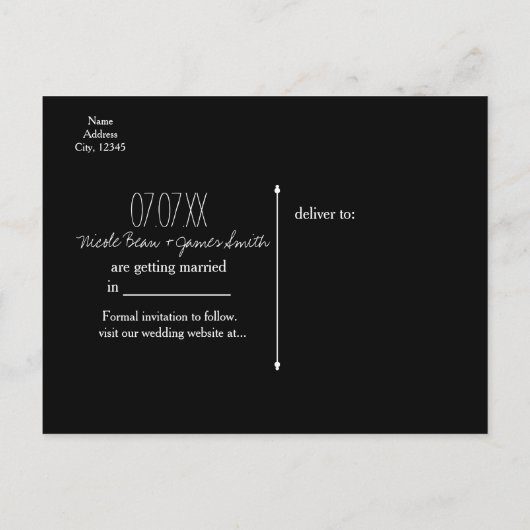 Zauberhafte Night Sky & Lights Palm Save the Date Ankündigungspostkarte (Rückseite)