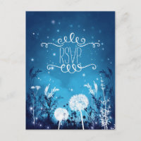 Zauberhafte Night Sky Stars & Foliage Blue RSVP Ka