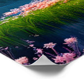 Zauberhafte Oase, ruhige Sakura Poster (Ecke)