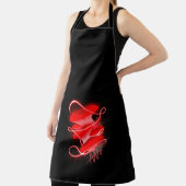 Zauberhafte Oyster glühende Rot-Pilz-Schwarz Schürze (InSitu)