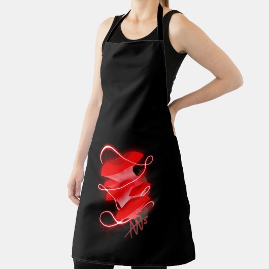 Zauberhafte Oyster glühende Rot-Pilz-Schwarz Schürze (InSitu)