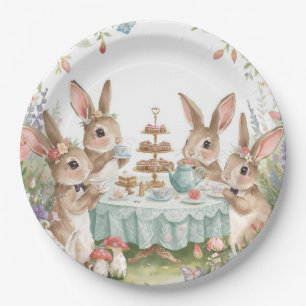 Zauberhafte Pastell-Hasen- & Blumen-Teeparty-Telle Pappteller