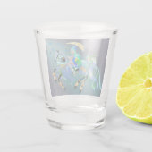 Zauberhafte Pferderückenschau Schnapsglas (Rückseite)