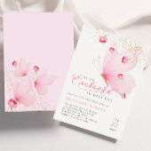 Zauberhafte Pink Butterfly Babydusche Einladung