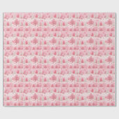 Zauberhafte Pink Magic Pastel Winter Vibes Chrisma Geschenkpapier (Flach)
