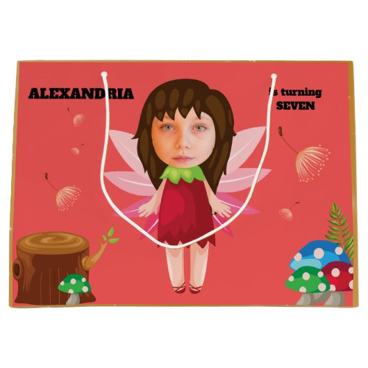 Zauberhafte Pixie-Fab für neue Spaß-Kinder Große Geschenktüte (Vorderseite)