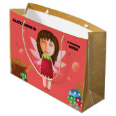 Zauberhafte Pixie-Fab für neue Spaß-Kinder Große Geschenktüte (Rückseite Schrägansicht)