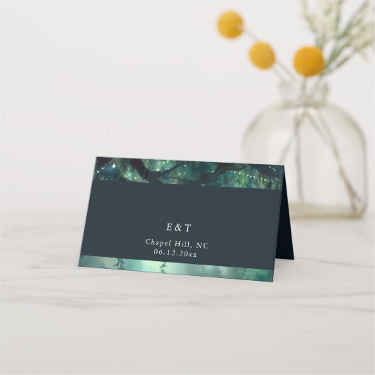 Zauberhafte Platzkarte für zauberhafte Waldbrände (Rückseite)