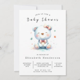 Zauberhafte Printable Bear Baby Dusche Einladung