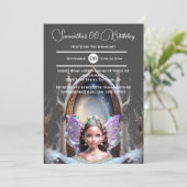 Zauberhafte Prinzessin aus Fairy-Schnee magisch da Einladung (Stehend Vorderseite)