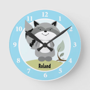 Zauberhafte Raccoon Wall-Uhr Runde Wanduhr