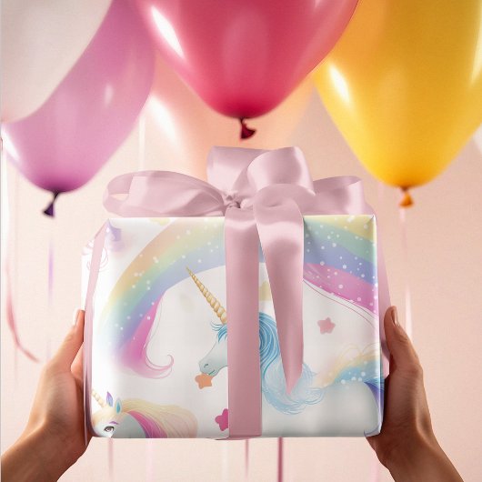 Zauberhafte Regenbogenpflaster-Pastel Geschenkpapier
