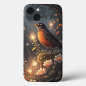 Zauberhafte Robin Bird und Blume Case-Mate iPhone Hülle (Rückseite)