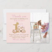 Zauberhafte Rosa Burg Dankeskarte (Vorderseite)