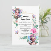 Zauberhafte Rosa-Rosa-Goldpixel Einladung (Stehend Vorderseite)