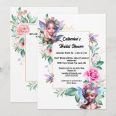 Zauberhafte Rosa-Rosa-Goldpixel Einladung (Vorne/Hinten)